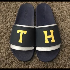 tommy hilfiger yellow slides